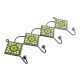 Forest Green Ceramic Floral Tiles Hooks